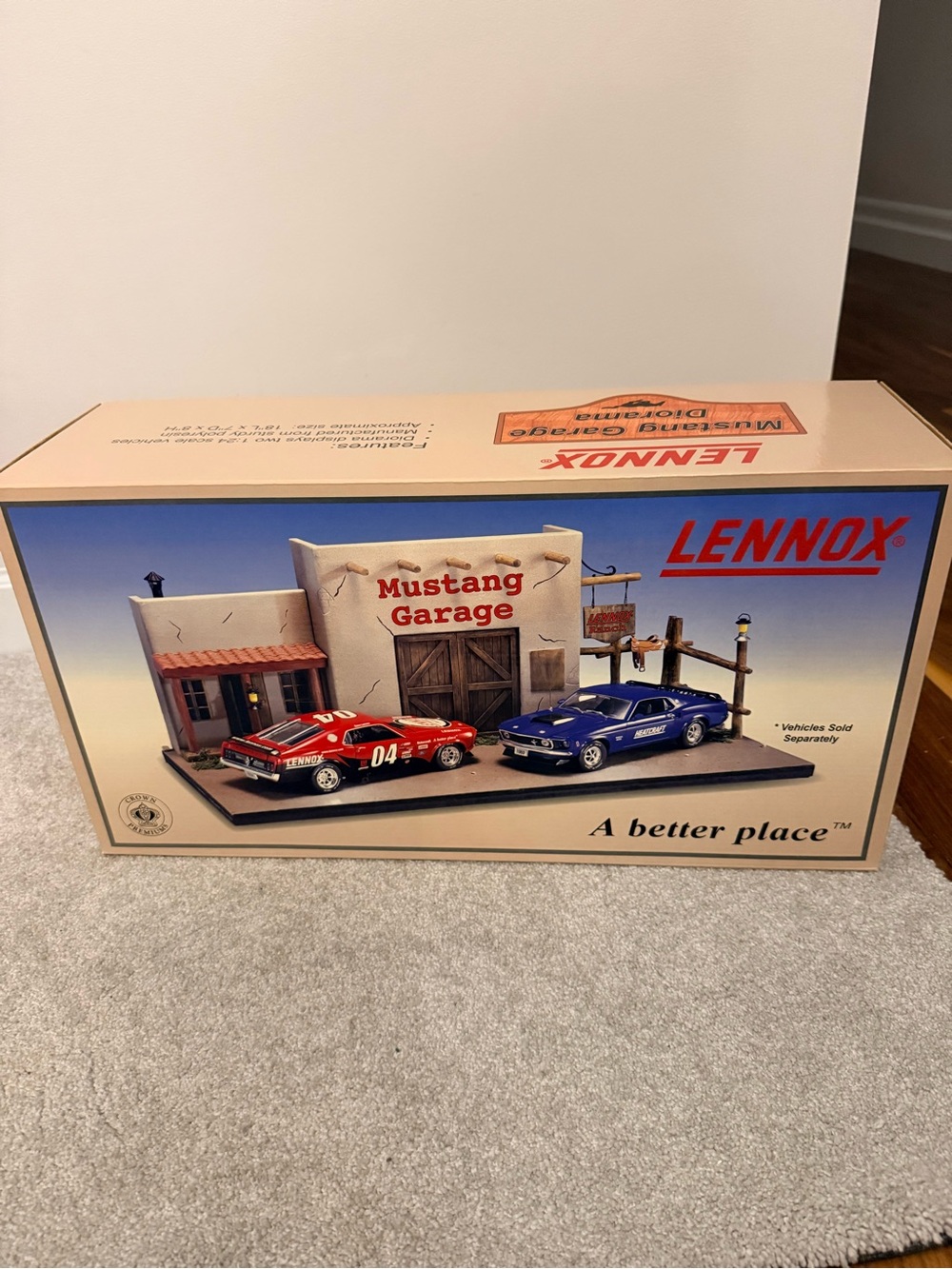 Lenox Mustang Garage – Blue and Red brand new sealed box
